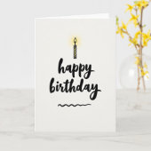 Carte d'anniversaire de style script (Fleur jaune)