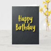 Carte d'anniversaire de style tableau noir (Fleur jaune)