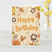 Carte d'anniversaire de style vintage (Fleur jaune)