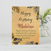 Carte d'anniversaire de style vintage or (Debout devant)