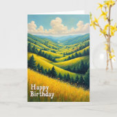 Carte d'anniversaire de Sunny Hillside (Fleur jaune)