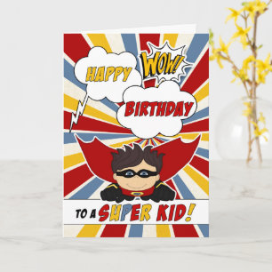 Carte d'anniversaire de super enfants rose pour ga