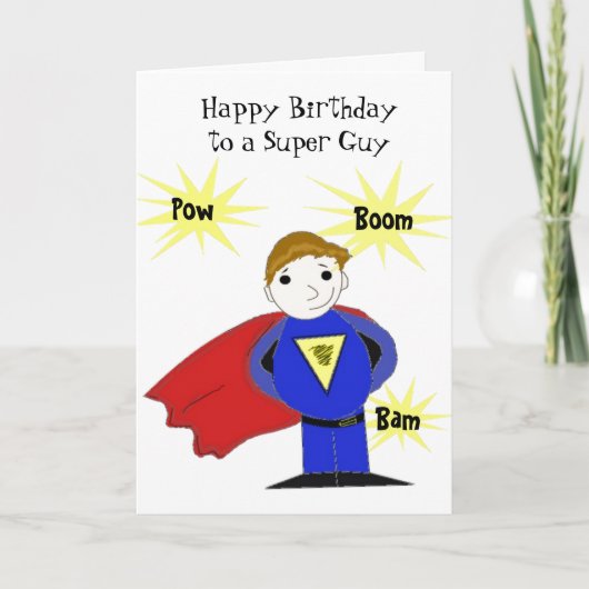Carte d'anniversaire de Super Guy (Devant)