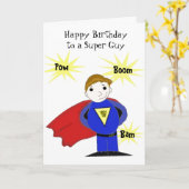 Carte d'anniversaire de Super Guy (Fleur jaune)