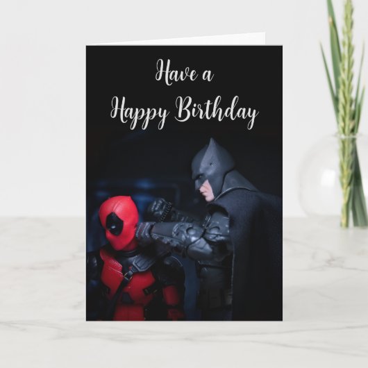 Carte d'anniversaire de super-héros amusant (Devant)