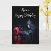 Carte d'anniversaire de super-héros amusante (Fleur jaune)
