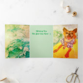 Carte d'anniversaire de surf Dog (Intérieur)