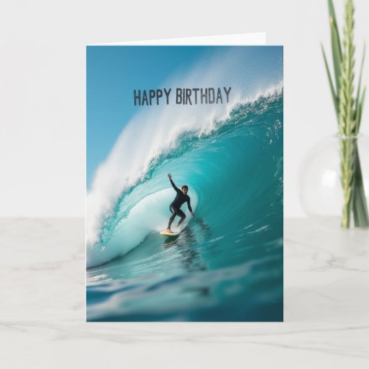 Carte d'anniversaire de surfeur (Devant)