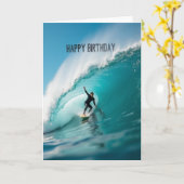 Carte d'anniversaire de surfeur (Fleur jaune)