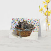 Carte d'anniversaire de Tabbies (Fleur jaune)