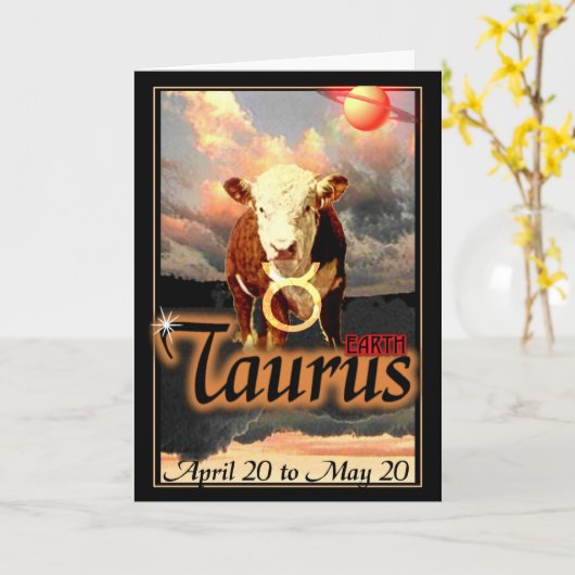 Carte d'anniversaire de Taureau (Fleur jaune)