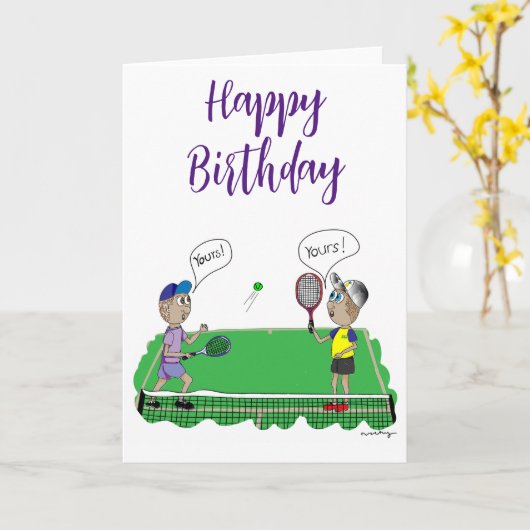 Carte d'anniversaire de tennis (Fleur jaune)