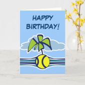 Carte d'anniversaire de tennis (Fleur jaune)