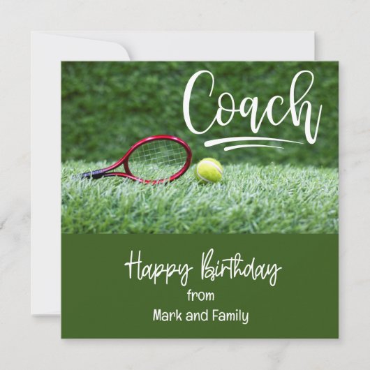 Carte d'anniversaire de tennis avec balle pour ent (Devant)