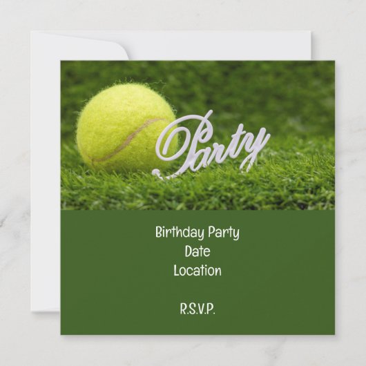 Carte d'anniversaire de tennis avec balle pour jou (Devant)