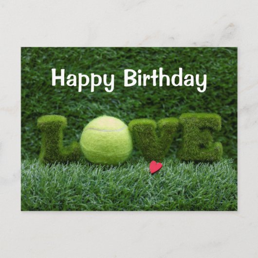 Carte d'anniversaire de tennis avec LOVE sur l'her (Devant)