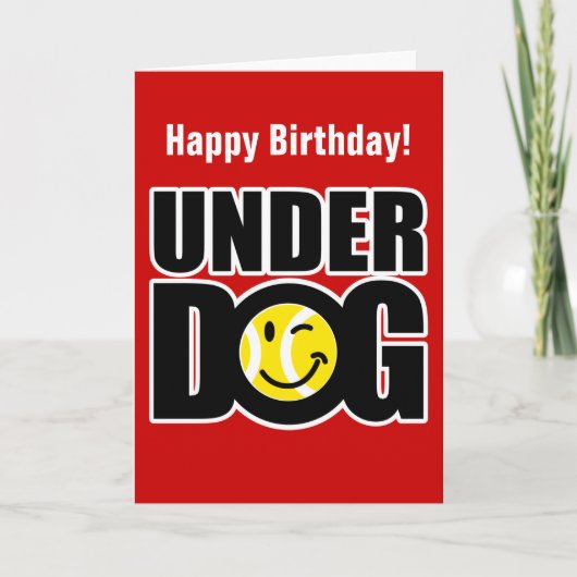 Carte d'anniversaire de tennis avec une citation d (Devant)