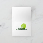 Carte d'anniversaire de tennis humoristique (Intérieur)