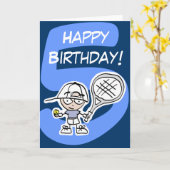 Carte d'anniversaire de tennis pour le garçon (Fleur jaune)