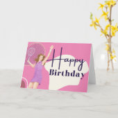 Carte d'anniversaire de tennis pour le joueur de t (Fleur jaune)