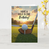 Carte d'anniversaire de terrain de golf (Fleur jaune)
