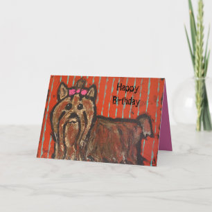 Carte d'anniversaire de terrier de Yorkshire