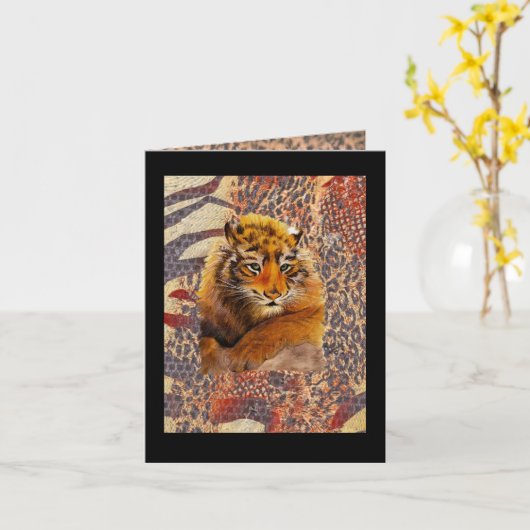 Carte d'anniversaire de Tiger Cub (Fleur jaune)