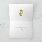 Carte d'anniversaire de tournesol (Intérieur)