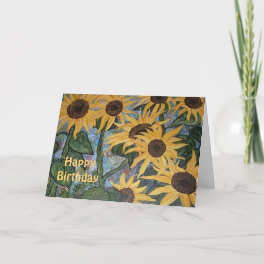 Carte d'anniversaire de tournesol (Devant)