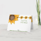 Carte d'anniversaire de tournesol (Dos)