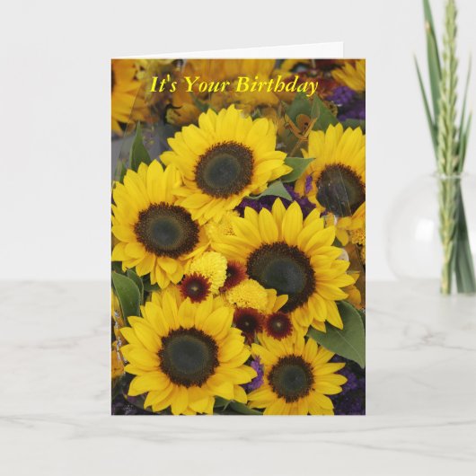Carte d'anniversaire de tournesol (Devant)