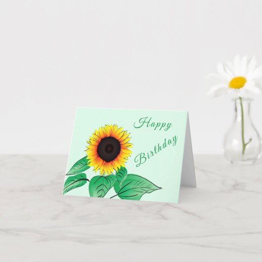 Carte d'anniversaire de tournesol (Petite plante)