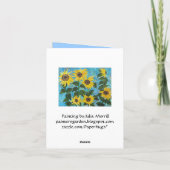 Carte d'anniversaire de tournesol (Dos)