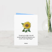 Carte d'anniversaire de tournesol (Dos)