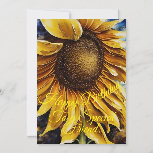 Carte d'anniversaire de tournesol (Devant)