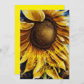 Carte d'anniversaire de tournesol (Devant / Derrière)