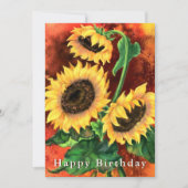 Carte d'anniversaire de tournesol - Peinture (Devant)