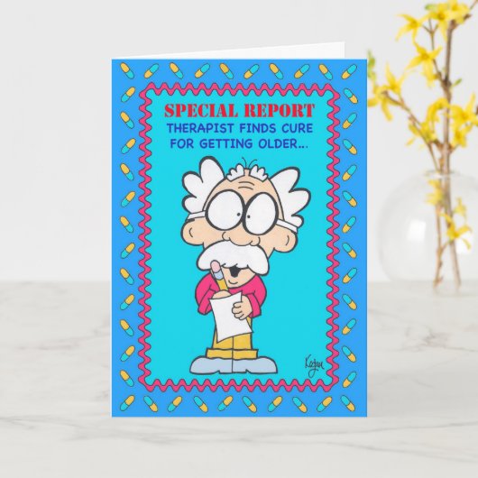 Carte d'anniversaire de TRAITEMENT de THÉRAPEUTE (Fleur jaune)