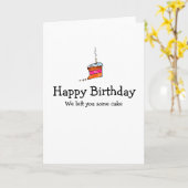 Carte d'anniversaire de tranche de gâteau (Fleur jaune)