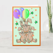 Carte d'anniversaire de trois ans (Devant)