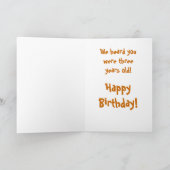 Carte d'anniversaire de trois ans (Intérieur)