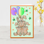 Carte d'anniversaire de trois ans (Fleur jaune)