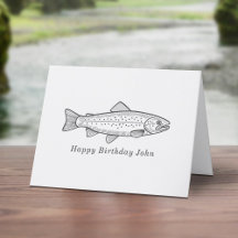 Carte d'anniversaire de truite