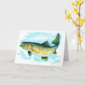 Carte d'anniversaire de truite (Fleur jaune)