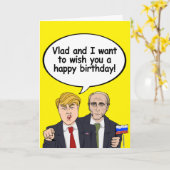 Carte d'anniversaire de Trump Poutine - Vladamir e (Fleur jaune)