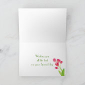 Carte d'anniversaire de Tulip rose pour la tante (Intérieur)