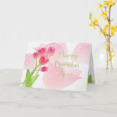 Carte d'anniversaire de Tulip rose pour la tante (Fleur jaune)