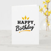 Carte d'anniversaire de type doré (Fleur jaune)