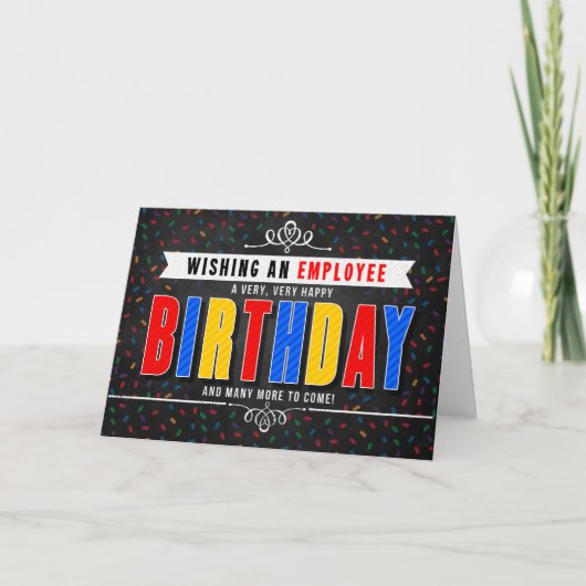 Carte d'anniversaire de typographie de tableau noi (Devant)
