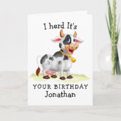 carte d'anniversaire de vache (Devant)
